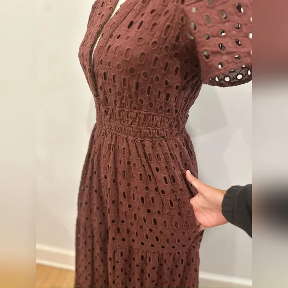 Anthropologie/Elegant Brown Maxi Dress - Picture 5 of 7